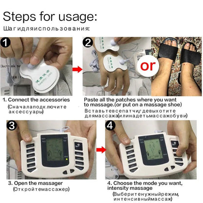 Physiotherapy Tens Equipment for Body Back Foot Massager Eletric Muscle Stimulator EMS Tens Machine Massage Tools Health Care
